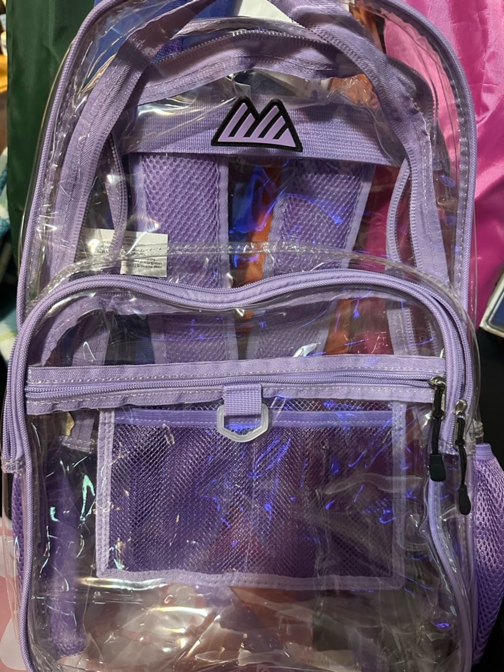 Clear Purple Trailmaker Backpack with Mesh Organizer